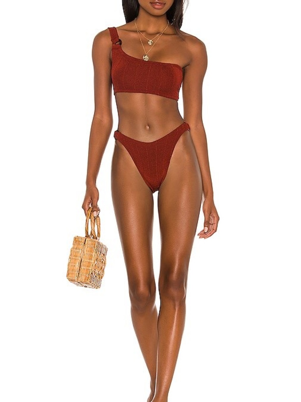 Hunza G Zadie Nile Bikini Set Metallic Chestnut